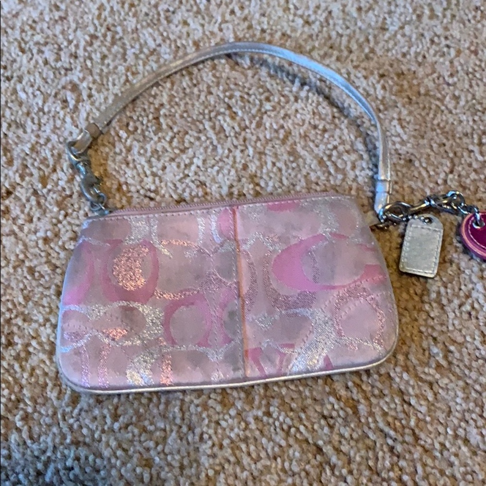 Pink coach wristlet